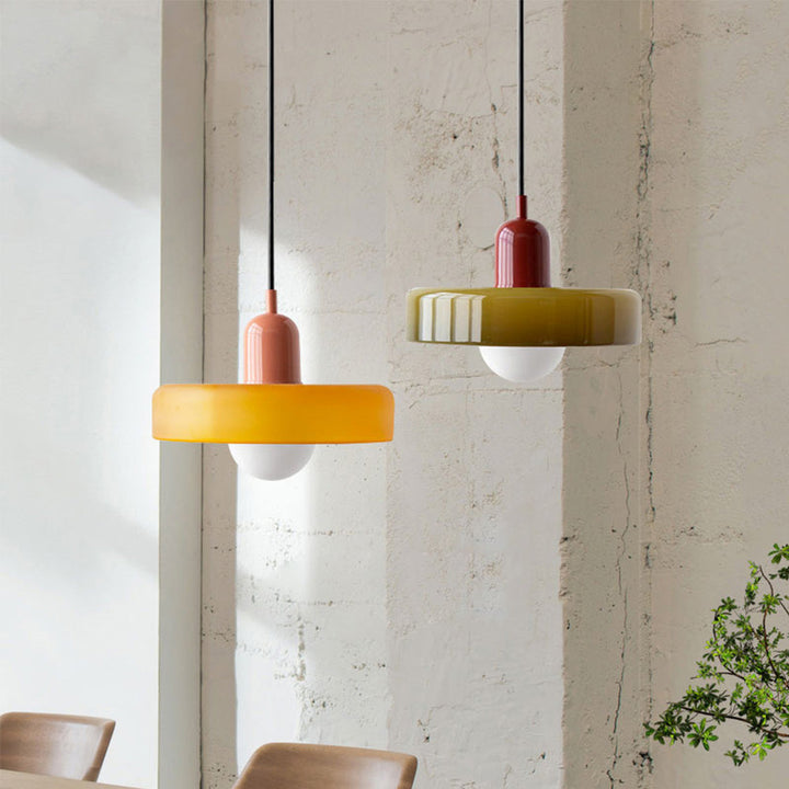 Bauhaus Ring Shade Pendant Light | Colourful Glass Kitchen Pendant