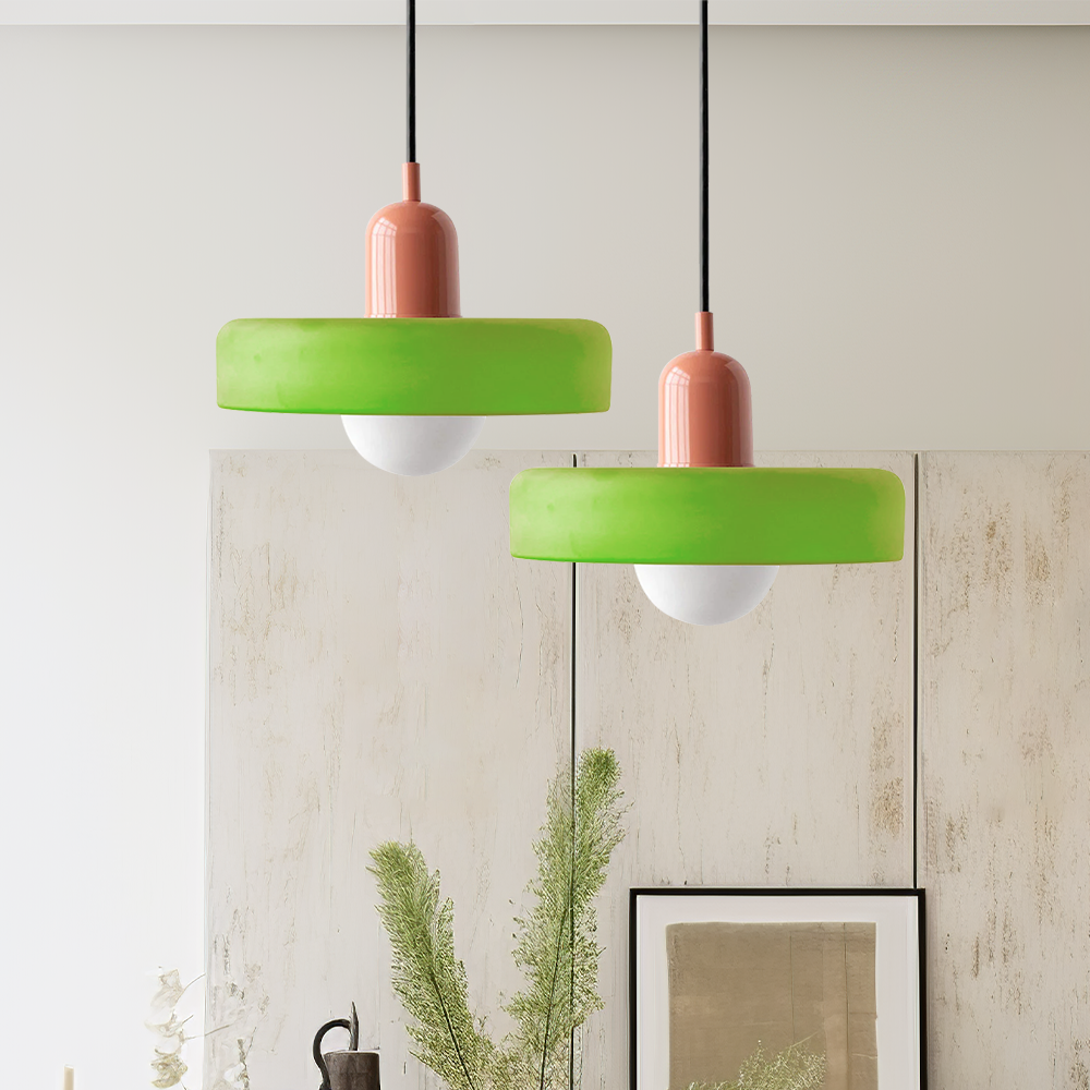 Bauhaus Ring Shade Pendant Light | Colourful Glass Kitchen Pendant