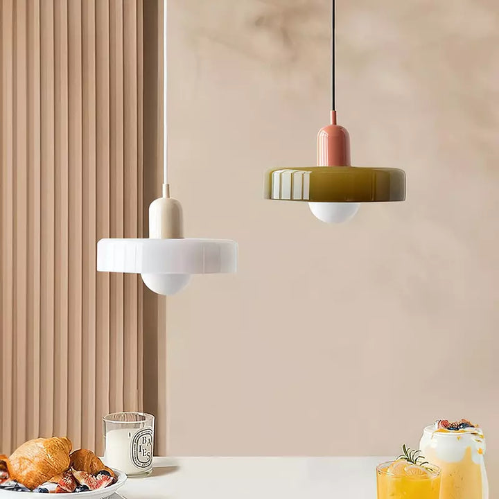 Bauhaus Ring Shade Pendant Light | Colourful Glass Kitchen Pendant