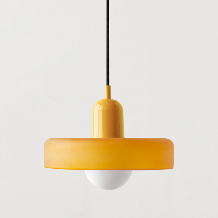 Bauhaus Ring Shade Pendant Light – Glass Colour: Yellow (Matt), Body Colour: Yellow