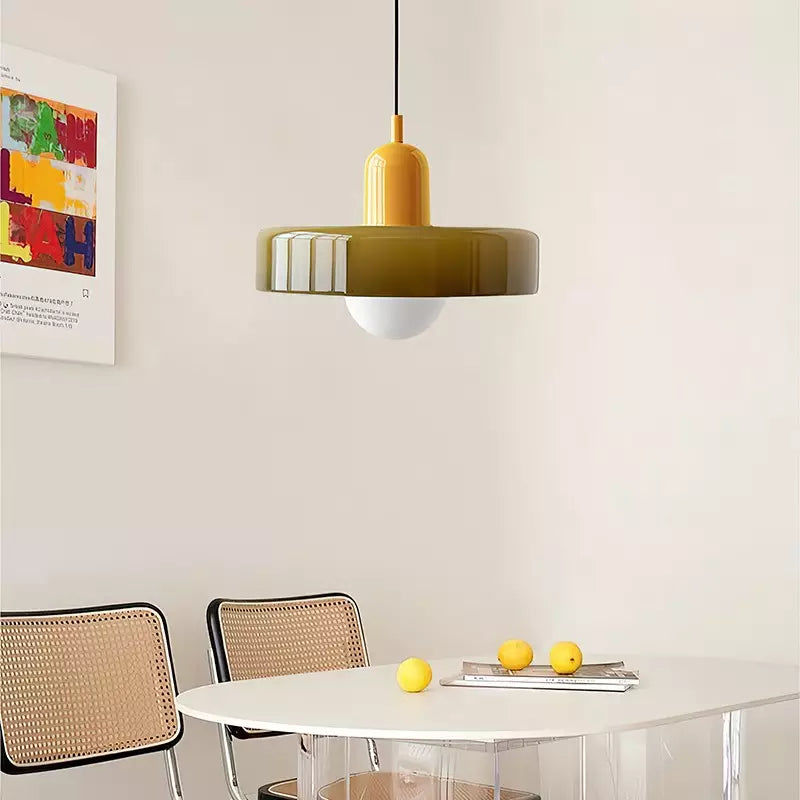 Bauhaus Ring Shade Pendant Light | Colourful Glass Kitchen Pendant