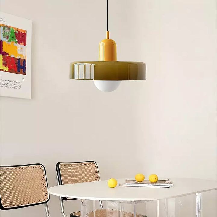 Bauhaus Ring Shade Pendant Light | Colourful Glass Kitchen Pendant