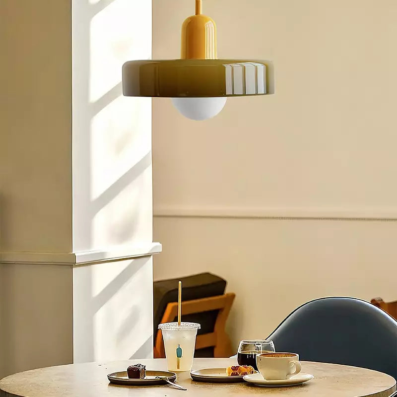 Bauhaus Ring Shade Pendant Light | Colourful Glass Kitchen Pendant