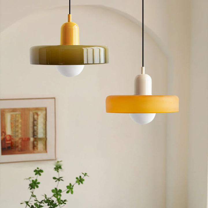 Bauhaus Ring Shade Pendant Light | Colourful Glass Kitchen Pendant