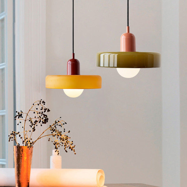 Bauhaus Ring Shade Pendant Light | Colourful Glass Kitchen Pendant