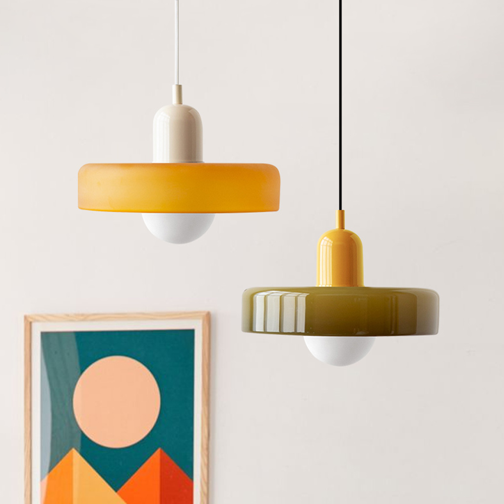 Bauhaus Ring Shade Pendant Light | Colourful Glass Kitchen Pendant