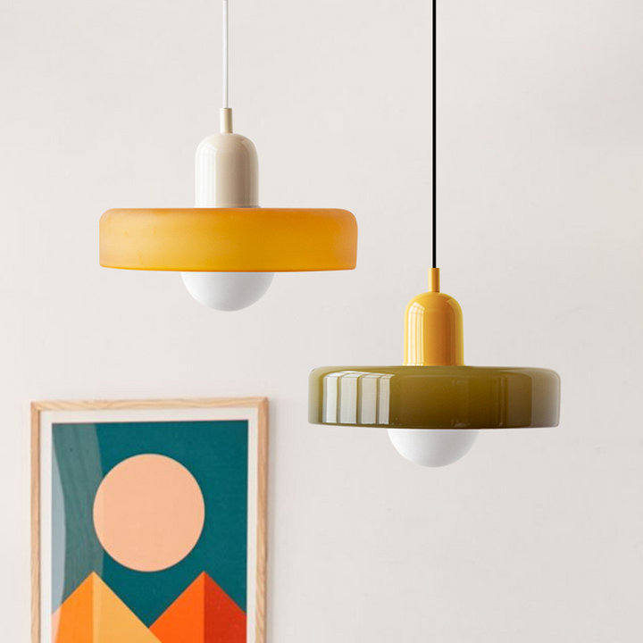 Bauhaus Ring Shade Pendant Light | Colourful Glass Kitchen Pendant