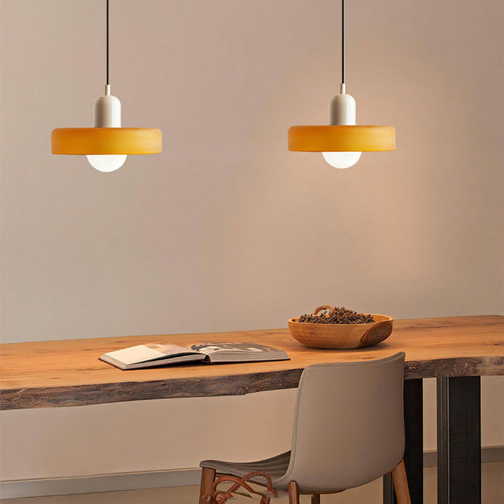 Bauhaus Ring Shade Pendant Light | Colourful Glass Kitchen Pendant