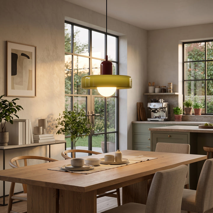 Bauhaus Ring Shade Pendant Light styled in a home interior