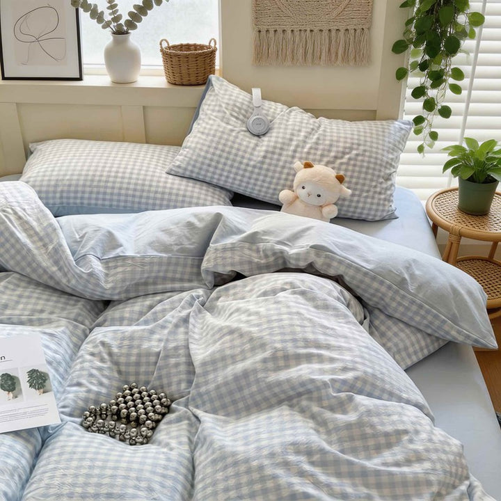 Bedding Set - Double-Sided Gingham