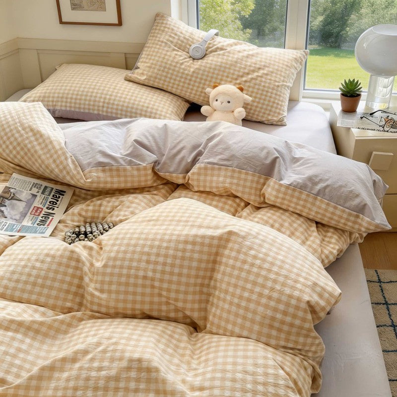 Bedding Set - Double-Sided Gingham