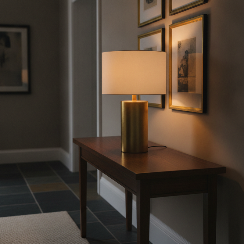 Brindle Brushed Brass Table Lamp