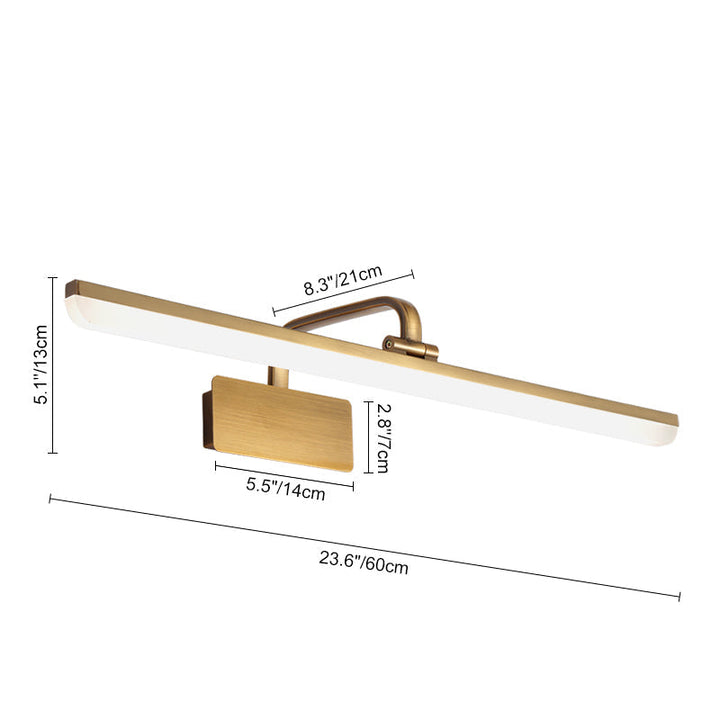 Brushed Brass LED Wall Light | Modern Linear Mirror Light
