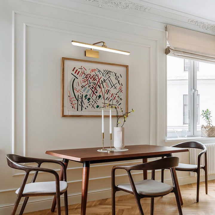 Brushed Brass LED Wall Light | Modern Linear Mirror Light