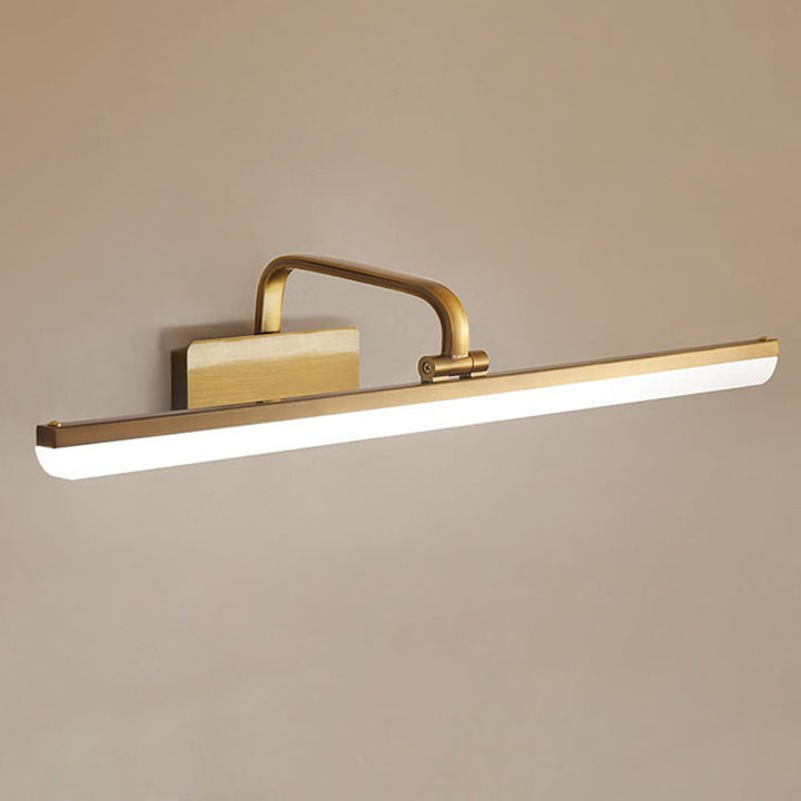 Brushed Brass LED Wall Light | Modern Linear Mirror Light