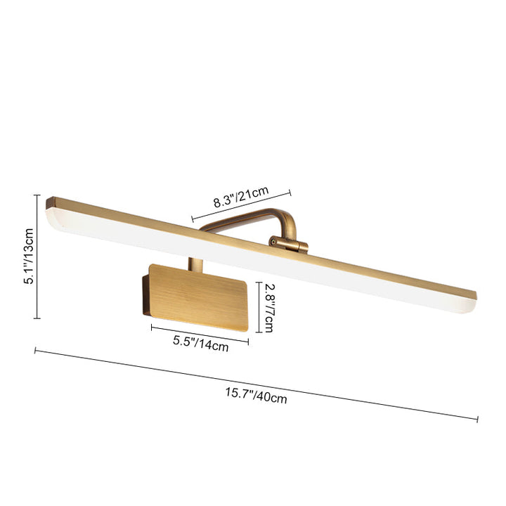 Brushed Brass LED Wall Light | Modern Linear Mirror Light