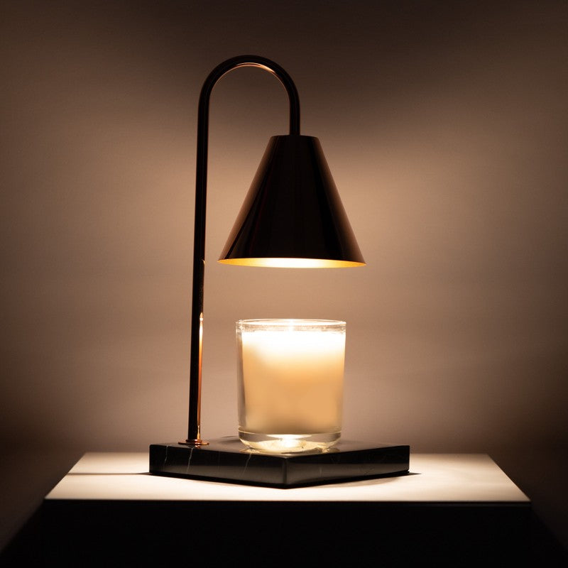 Candle Warmer Lamp - Arch Metal Stem with Conical Shade