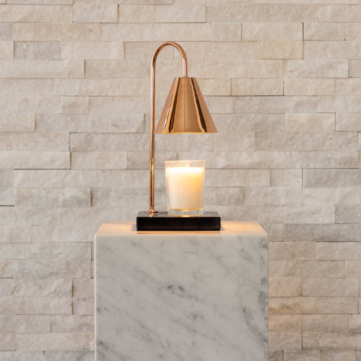 Candle Warmer Lamp - Arch Metal Stem with Conical Shade