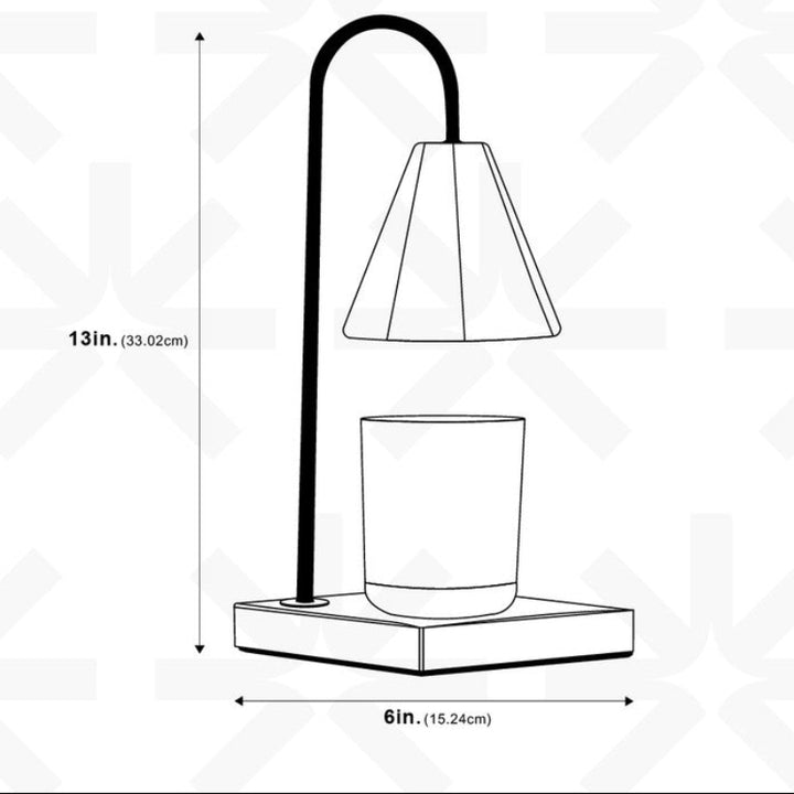 Candle Warmer Lamp - Arch Metal Stem with Conical Shade