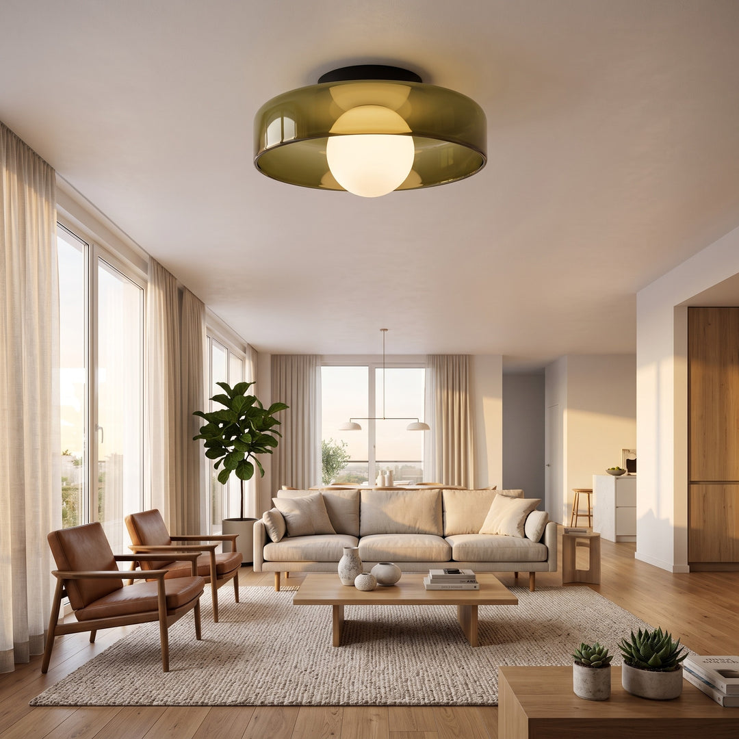 Ceiling Lamp Flush Mount Disc Shade - Round Globe Diffuser