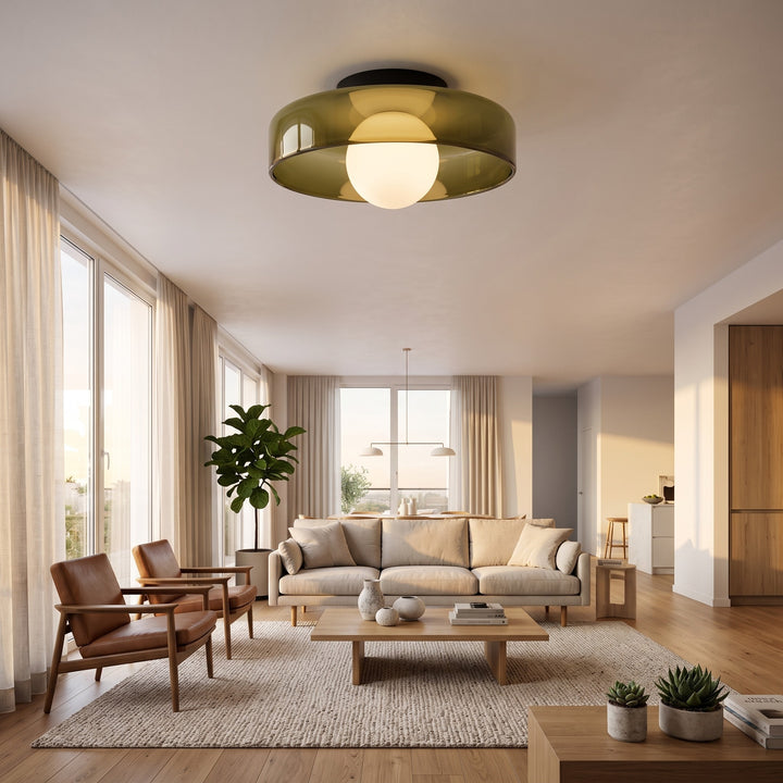 Ceiling Lamp Flush Mount Disc Shade - Round Globe Diffuser
