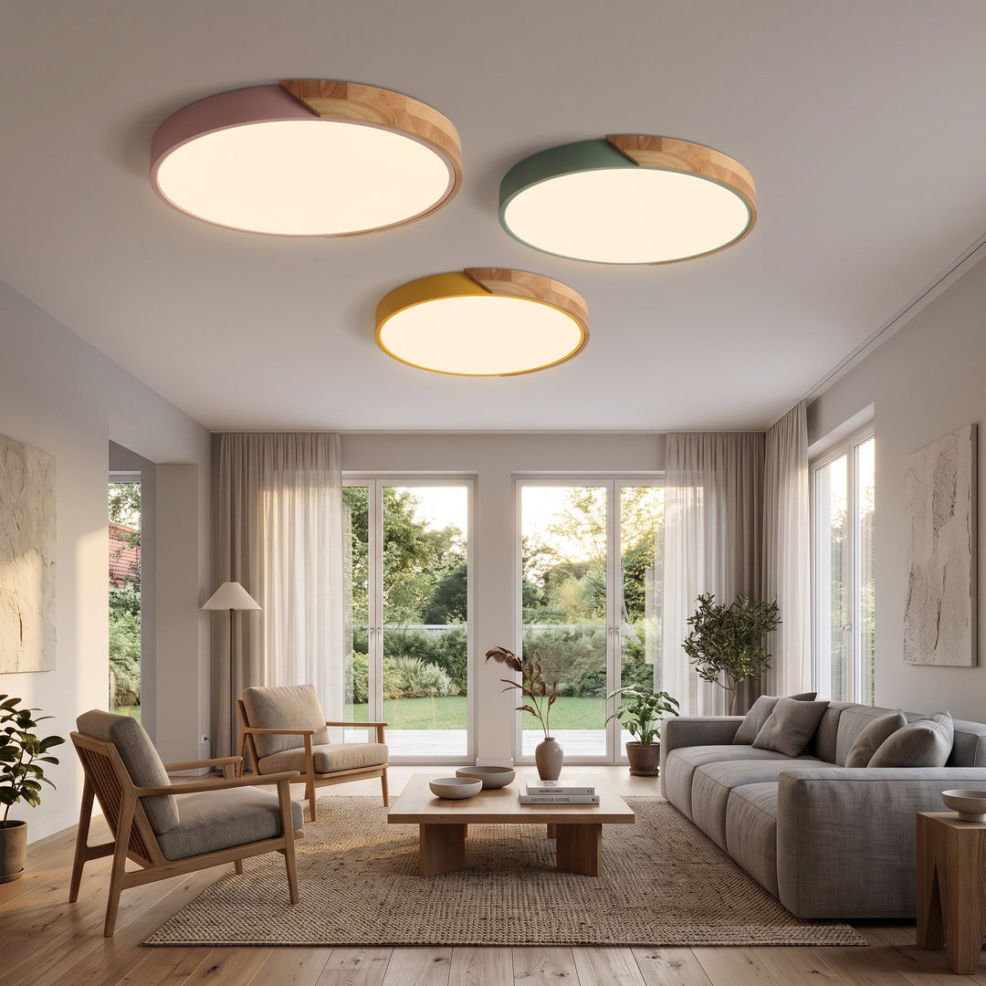 Ceiling Lamp - Scandinavian with Wood and Acrylic Frame