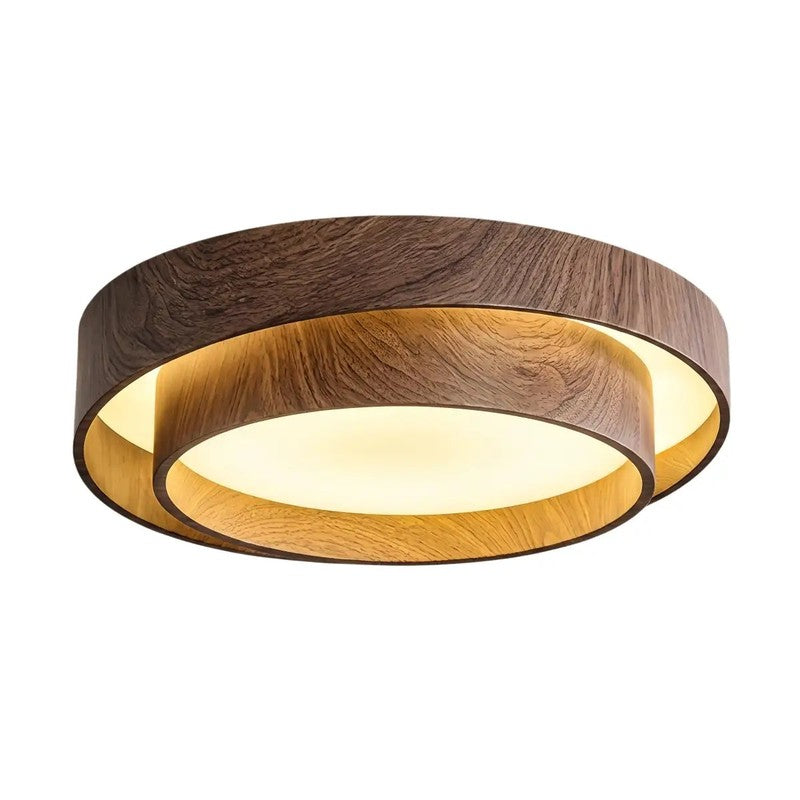 Ceiling Light Round Flush Mount - Wood Grain Finish