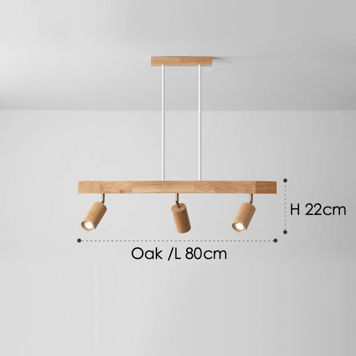 Ceiling Spotlight Lamp - Adjustable Wooden Track Light