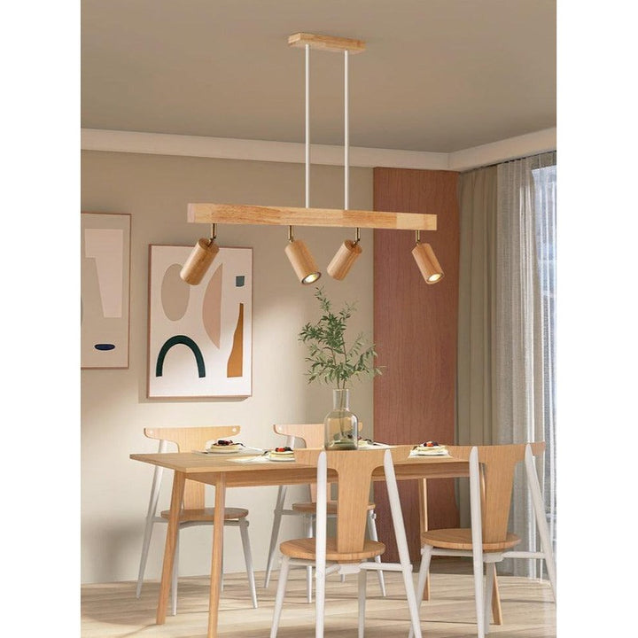 Ceiling Spotlight Lamp - Adjustable Wooden Track Light