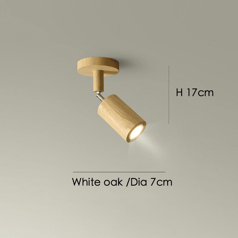 Ceiling Spotlight Lamp - Adjustable Wooden Track Light