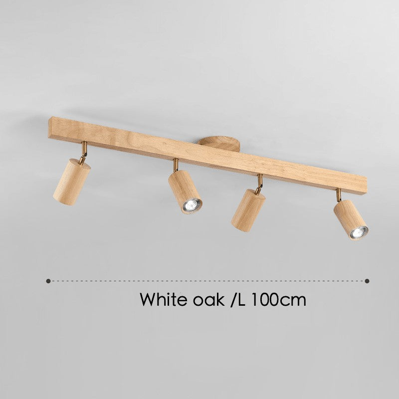 Ceiling Spotlight Lamp - Adjustable Wooden Track Light