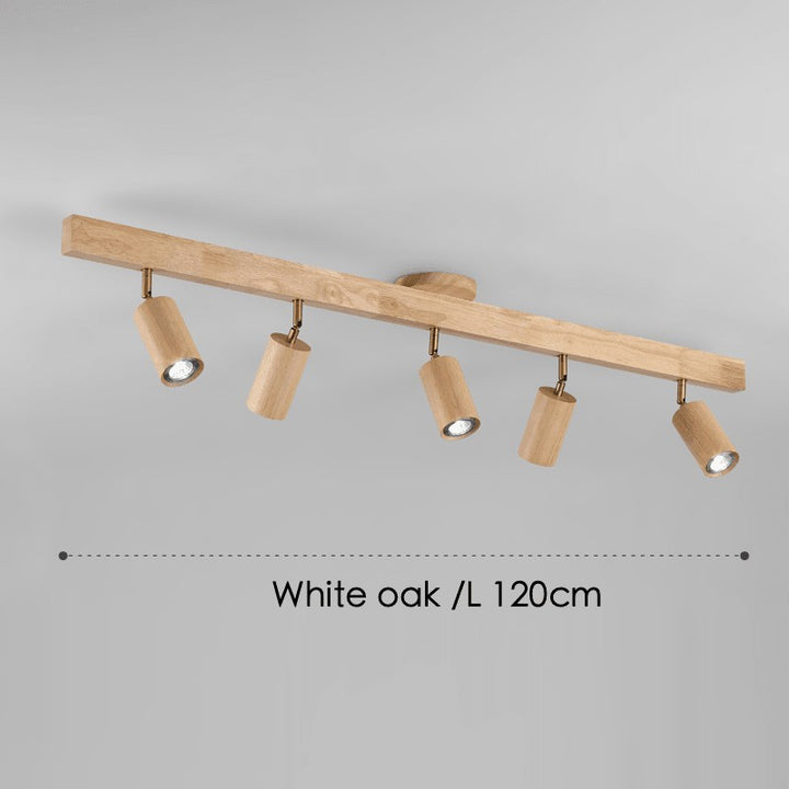 Ceiling Spotlight Lamp - Adjustable Wooden Track Light