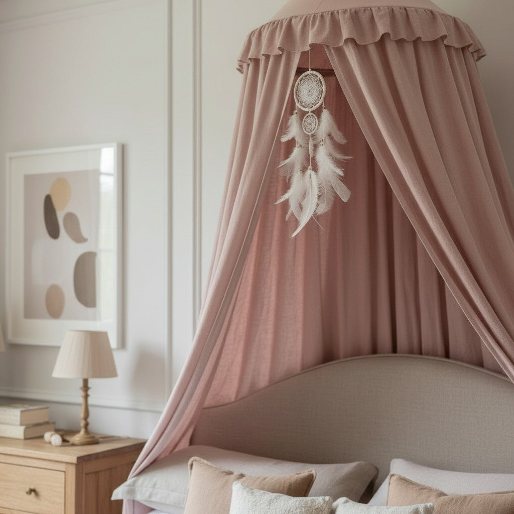 Children's Bed Canopy | Dreamy Tassel & Frill Hanging Canopy