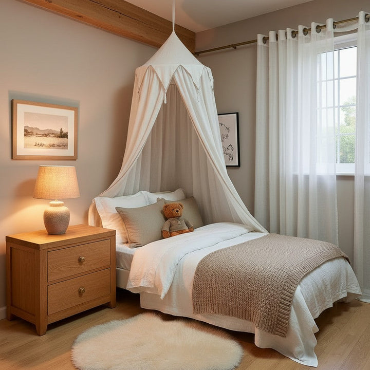 Children's Bed Canopy | Dreamy Tassel & Frill Hanging Canopy
