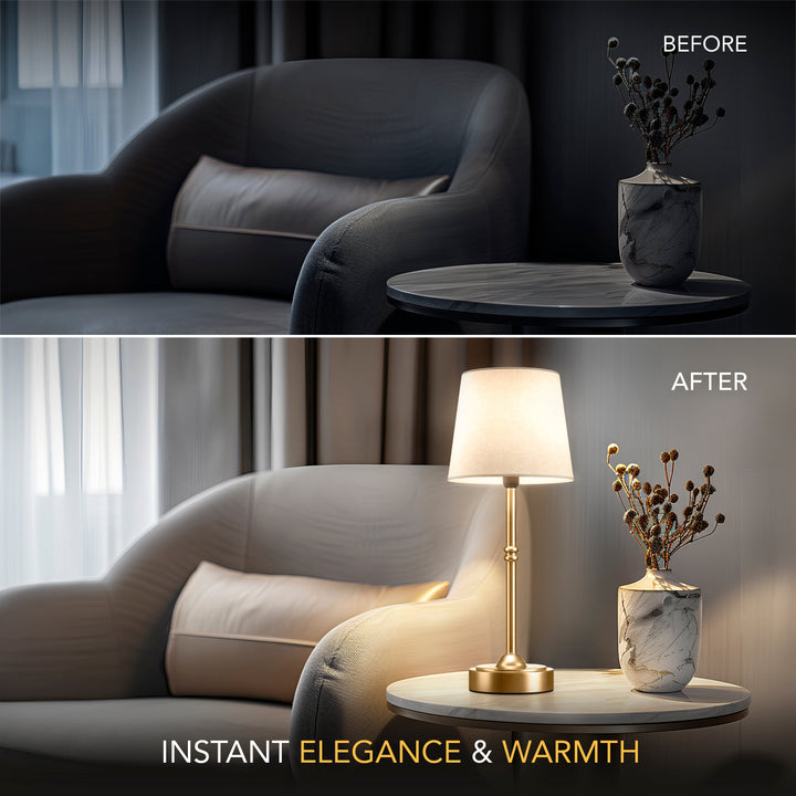 Classic Cordless Table Lamp | Elegant Rechargeable Bedside Lamp