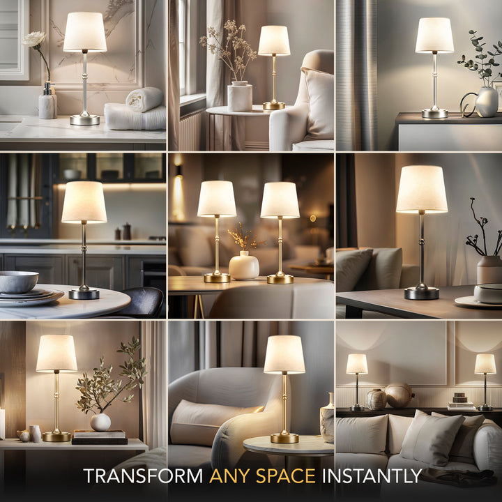 Classic Cordless Table Lamp | Elegant Rechargeable Bedside Lamp
