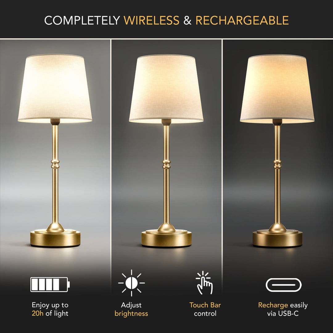 Classic Cordless Table Lamp | Elegant Rechargeable Bedside Lamp