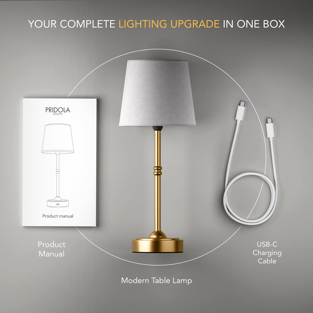 Classic Cordless Table Lamp | Elegant Rechargeable Bedside Lamp