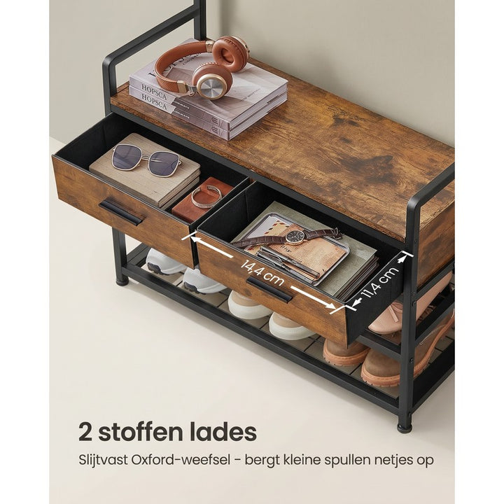 Coat Rack Hallway Unit with Shoe Rack and Drawers
