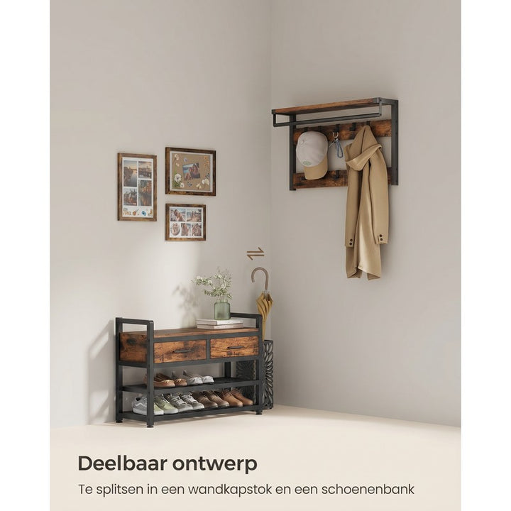 Coat Rack Hallway Unit with Shoe Rack and Drawers