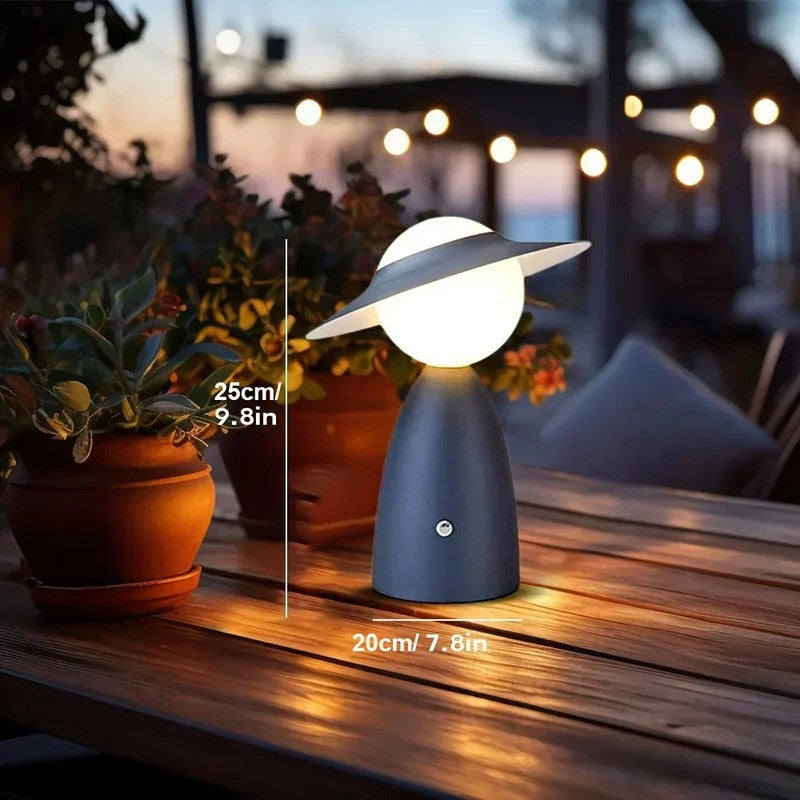 Cordless Bedside Lamp - UFO-Shaped LED Mood Light with Wireless Charging