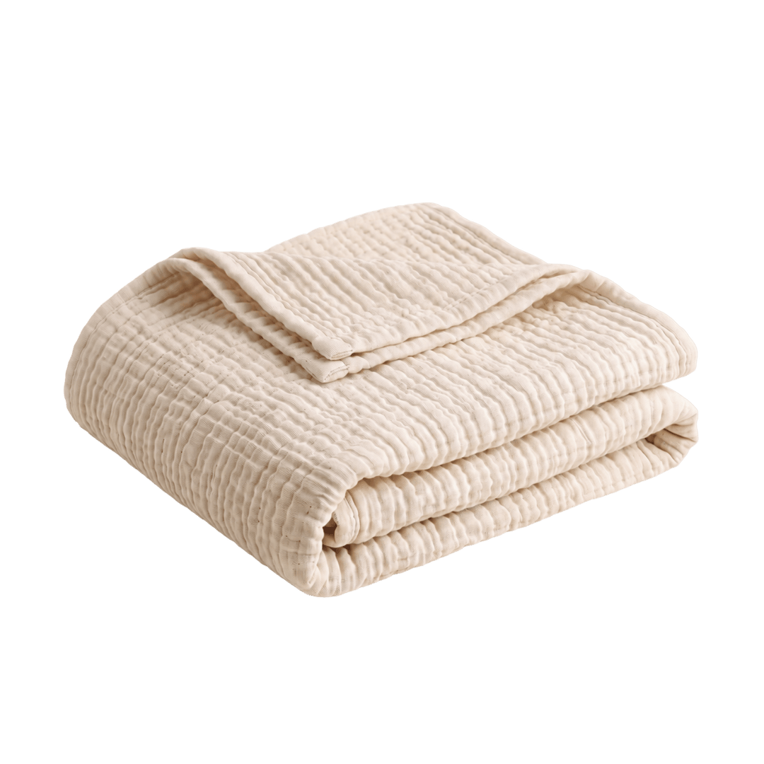 Cotton Muslin Blanket in Off White