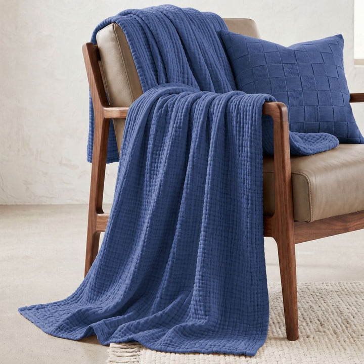 Cotton Muslin Blanket | Breathable Six-Layer Gauze Throw