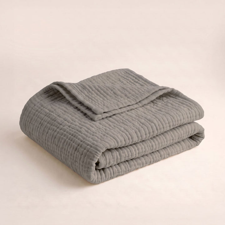 Cotton Muslin Blanket in Grey