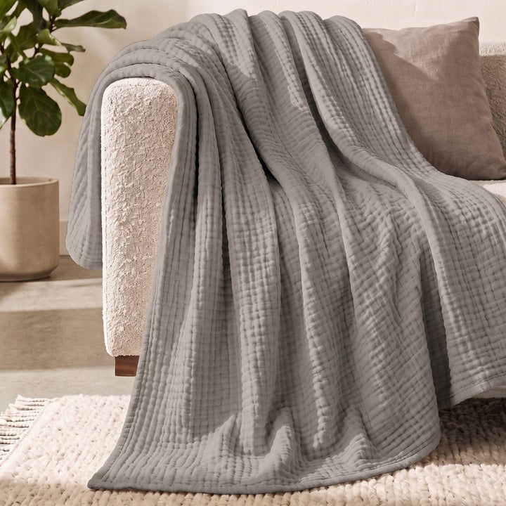 Cotton Muslin Blanket | Breathable Six-Layer Gauze Throw