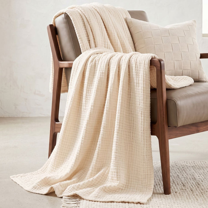 Cotton Muslin Blanket | Breathable Six-Layer Gauze Throw