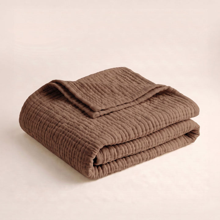 Cotton Muslin Blanket in Terracotta