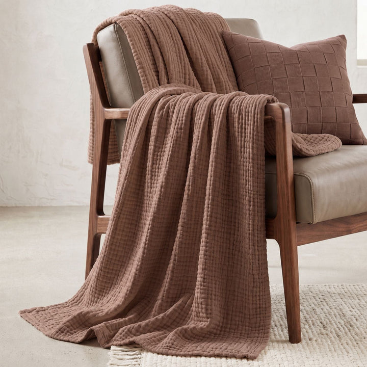 Cotton Muslin Blanket | Breathable Six-Layer Gauze Throw