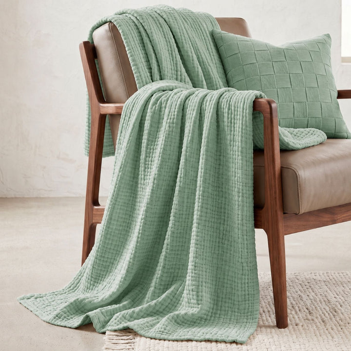 Cotton Muslin Blanket | Breathable Six-Layer Gauze Throw
