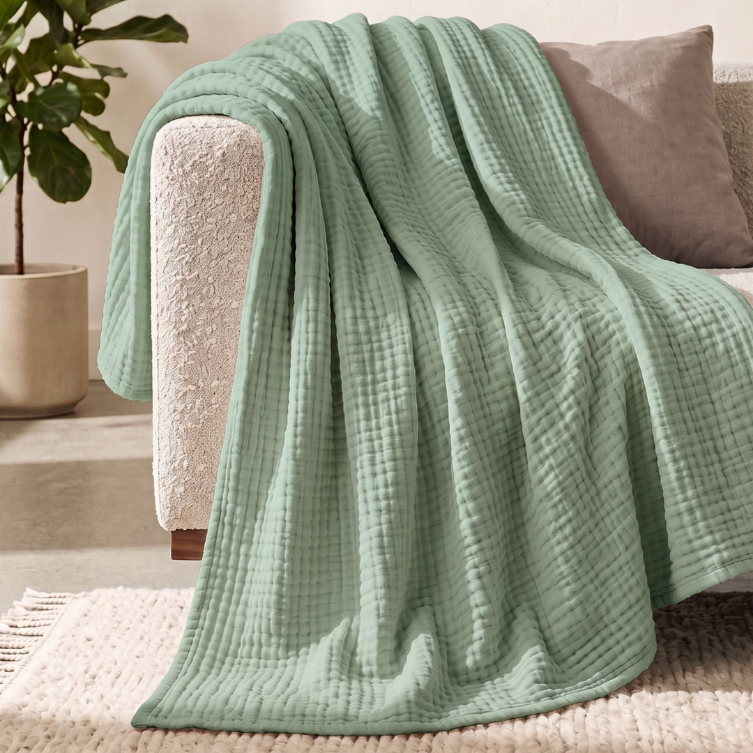 Cotton Muslin Blanket | Breathable Six-Layer Gauze Throw